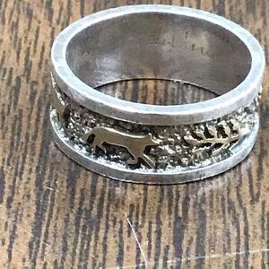 Vintage Native American, Navajo, Abraham Begay Hand signed spirit animal, sterli